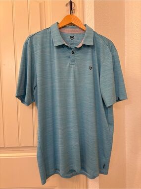 VEECE Men’s‎ Performance Polo Shirt XL Blue Heather Short Sleeve Golf Casual